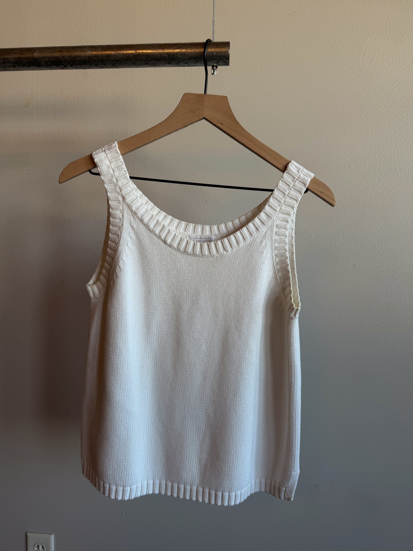 Vintage White Knit Tank