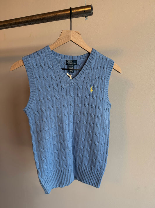 Vintage Cerulean Polo Sweater Vest