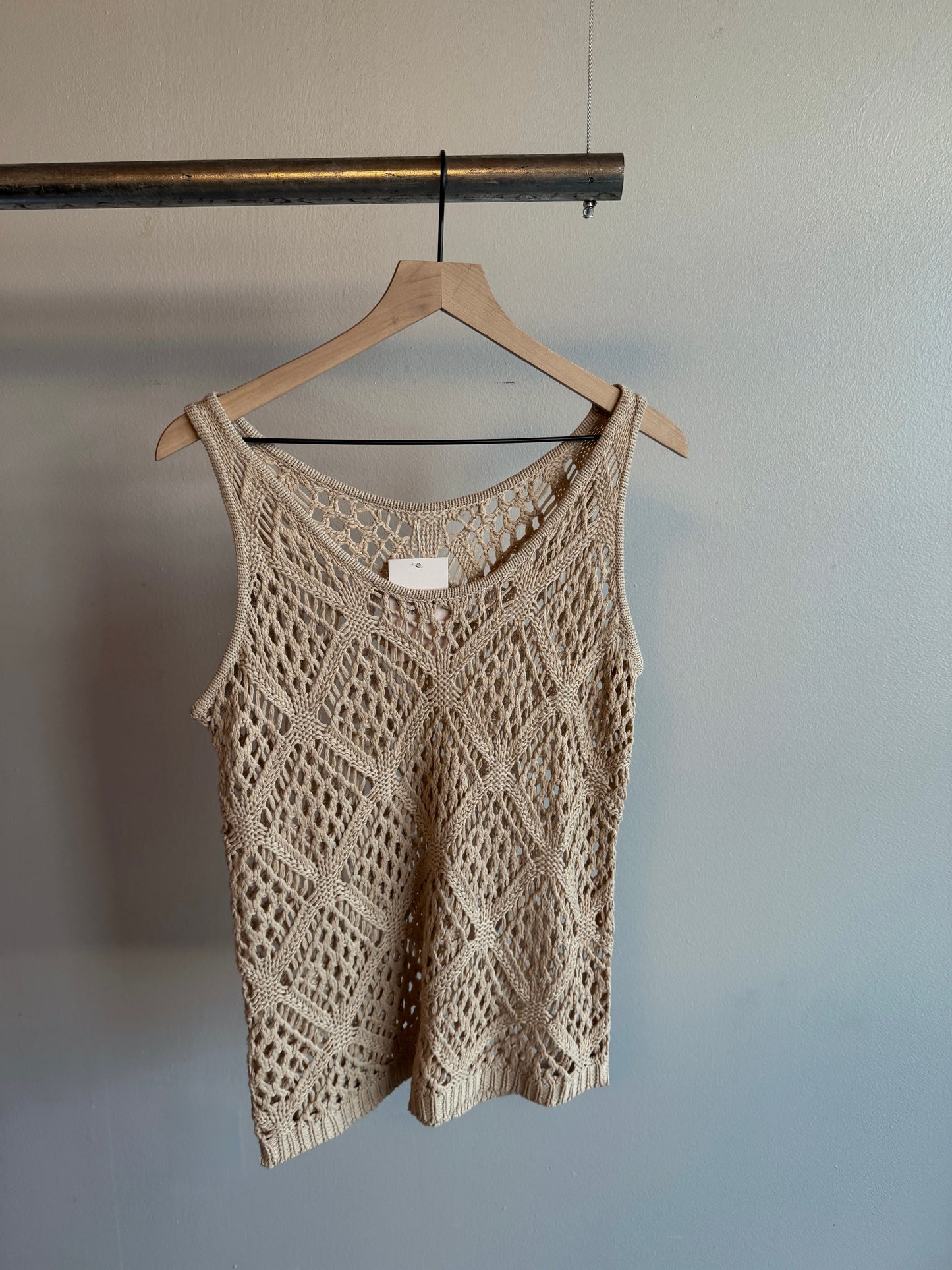 Taupe Open Knit Tank