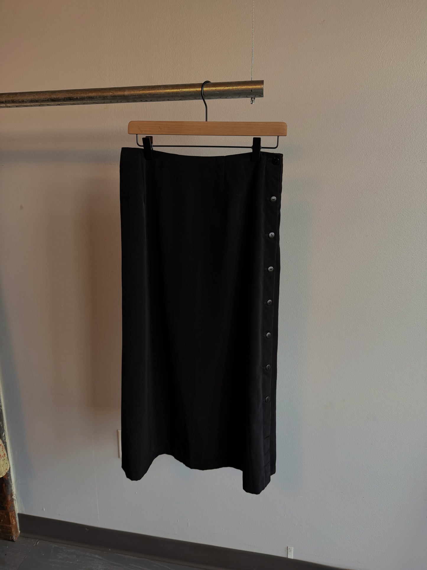 Vintage Satin Ink Midi Skirt