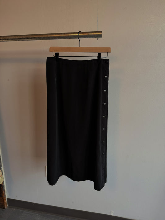 Vintage Satin Ink Midi Skirt