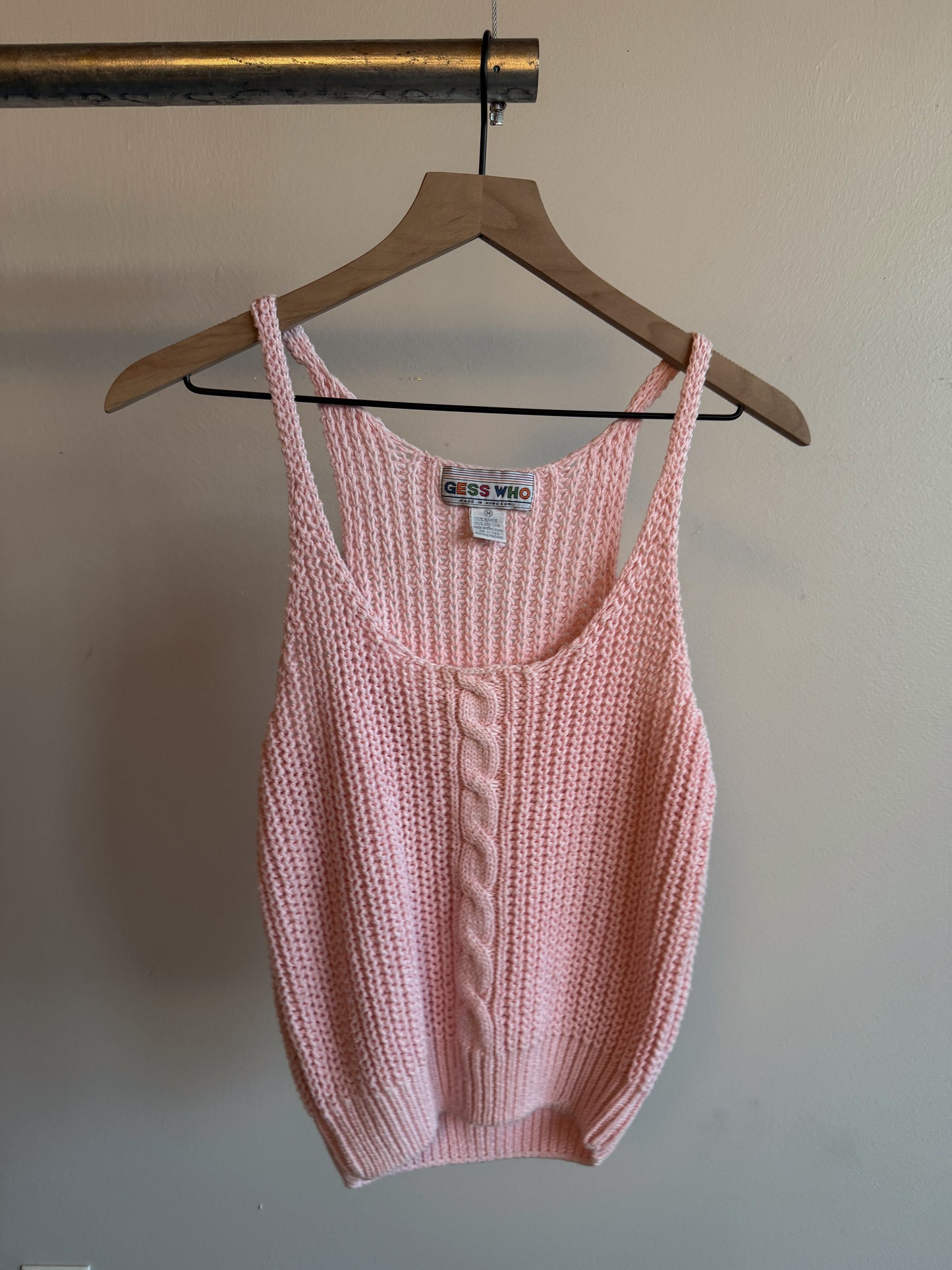 Vintage Baby Pink Sweater Tank