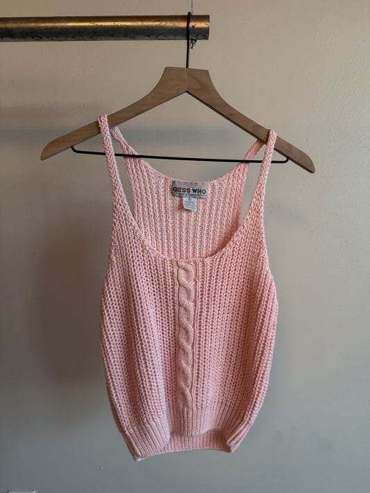 Vintage Baby Pink Sweater Tank