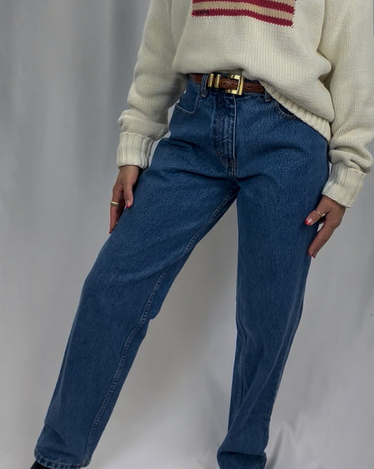 Vintage Washed Indigo Eddie Bauer Mom Jeans