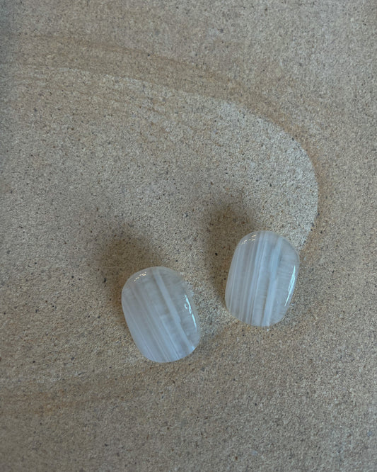 Vintage Quartz Oval Earrings