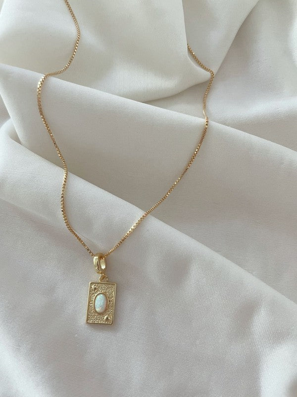 Opal Tag Necklace