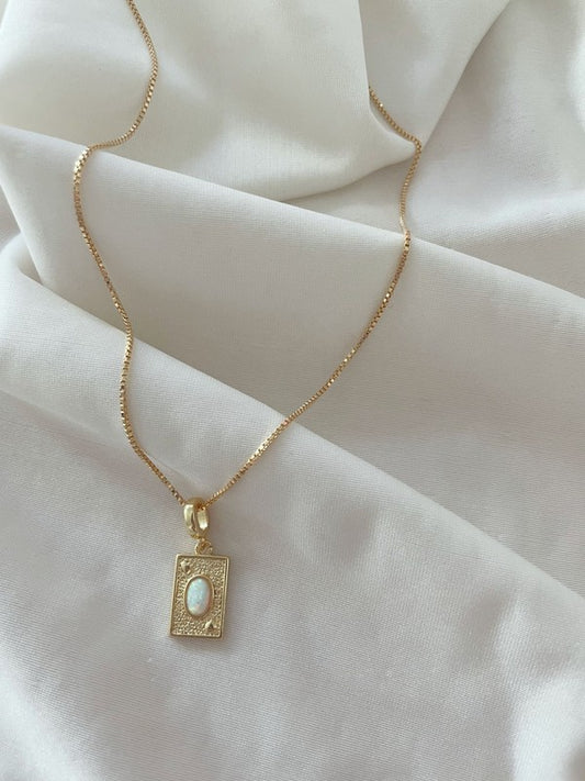 Opal Tag Necklace
