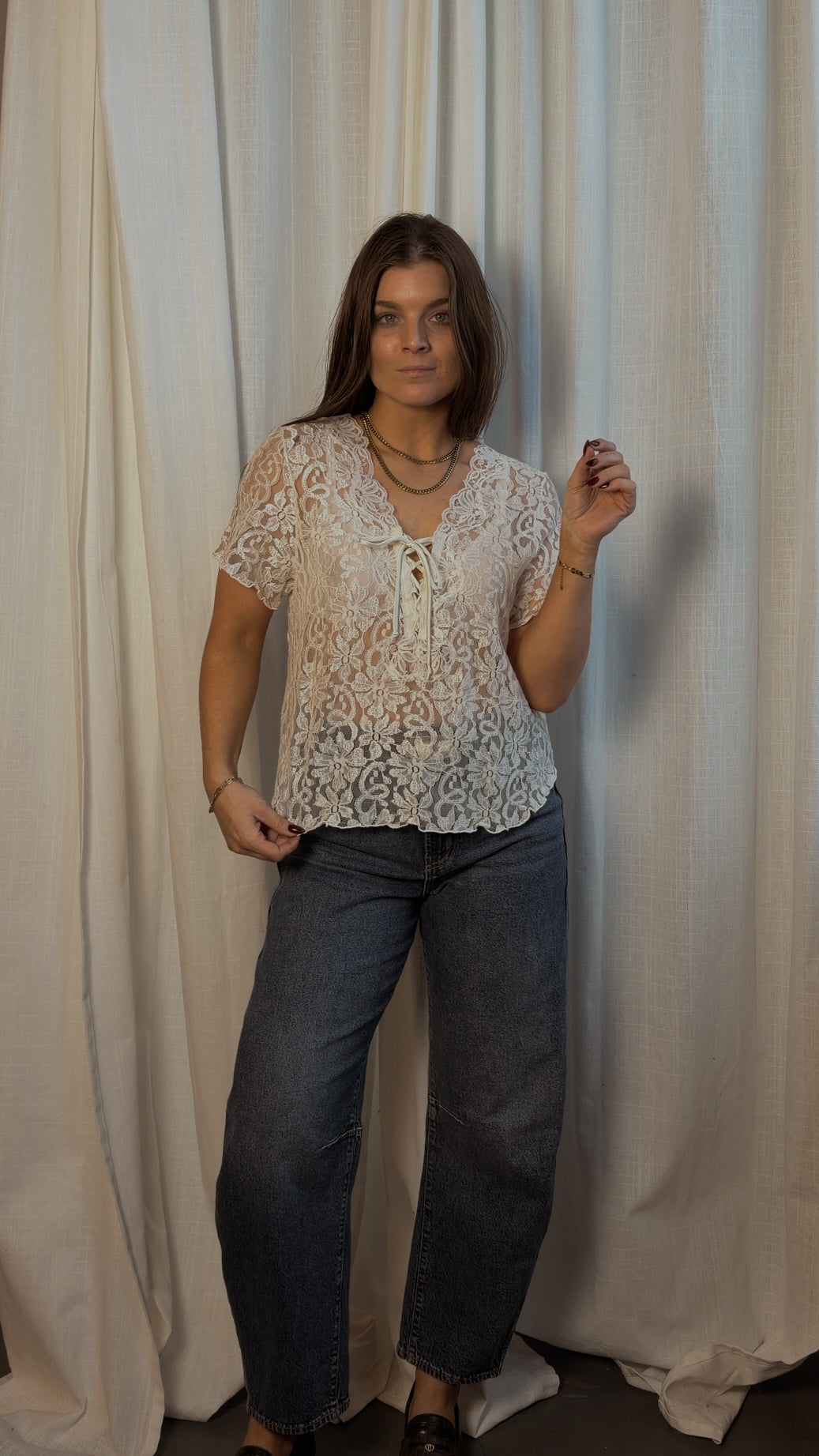 Vintage Ivory Lace Blouse