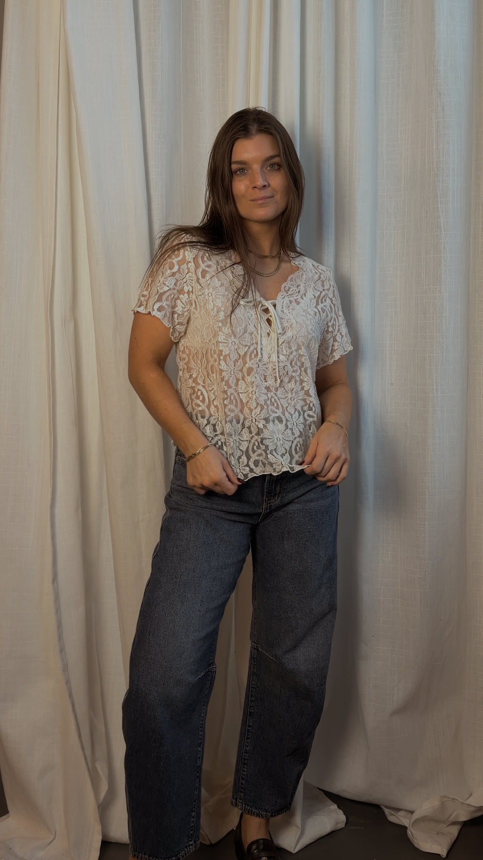 Vintage Ivory Lace Blouse