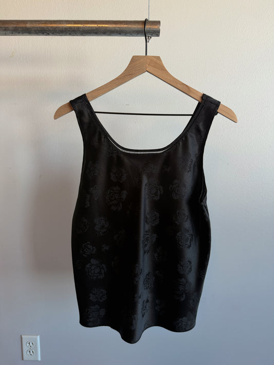 Vintage Satin Floral Tank