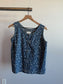 Vintage Floral Print Denim Tank