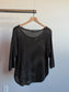 Cropped Black Crocheted Blouse