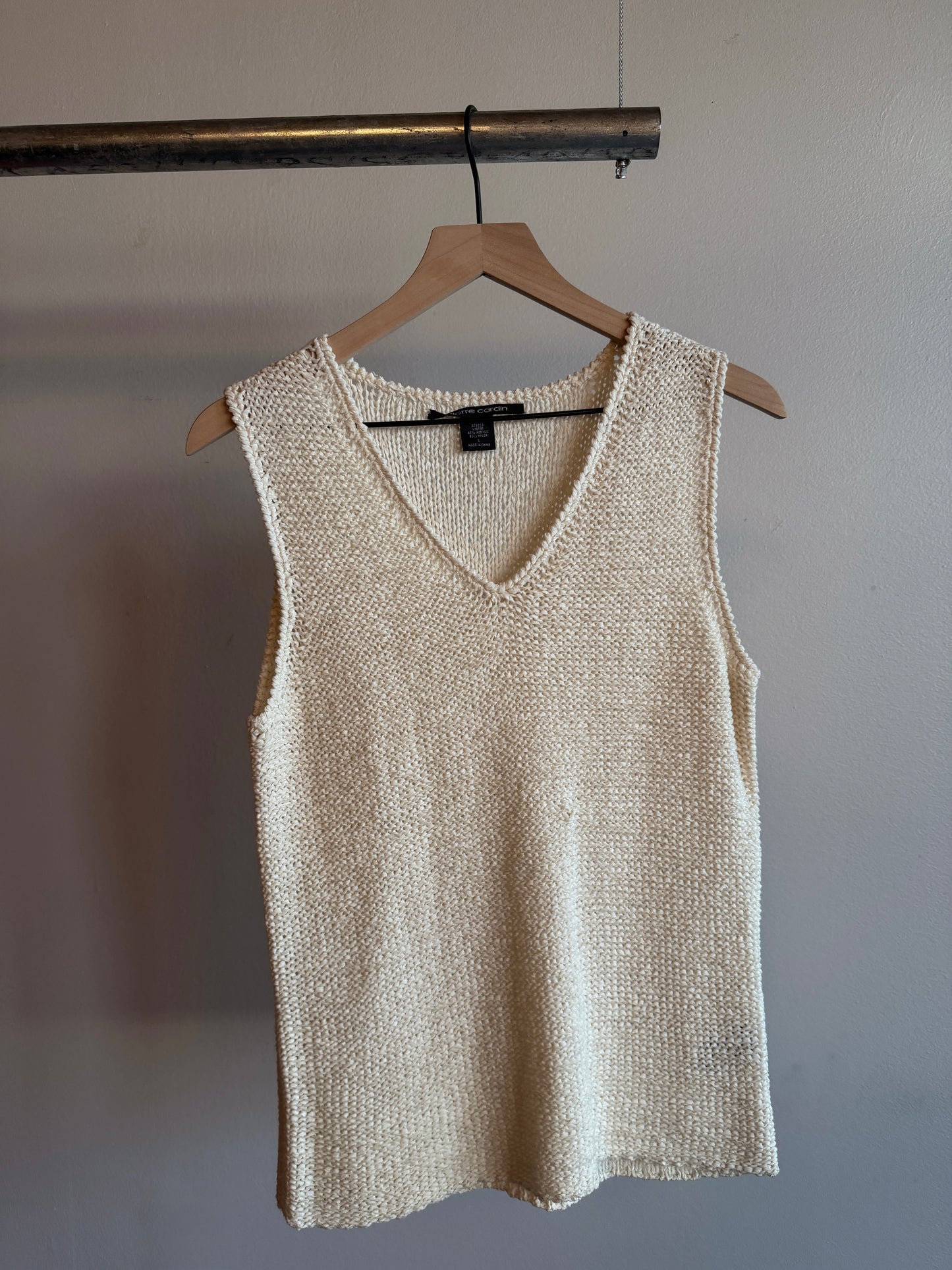 Vintage Ivory Knit Sweater Tank