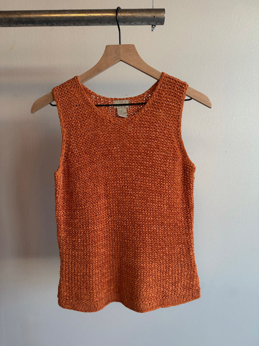 Y2K Tangerine Chunky Knit Tank
