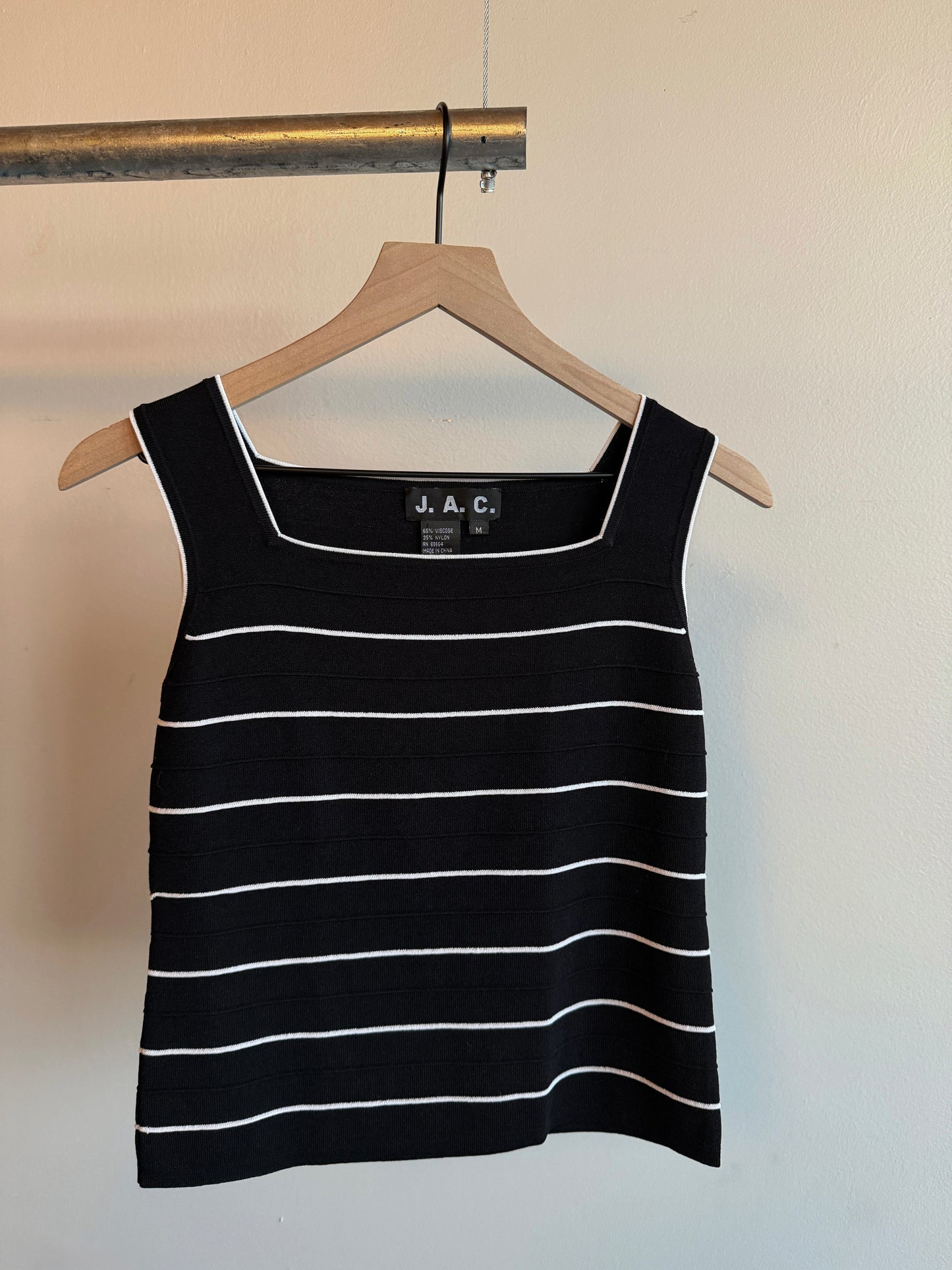 Vintage Dual Toned Square Neckline Tank