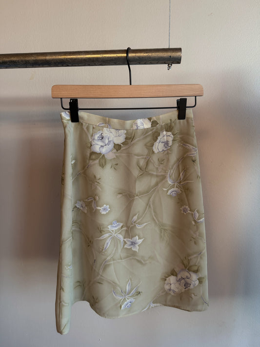 Vintage Laurel Green Floral Skirt