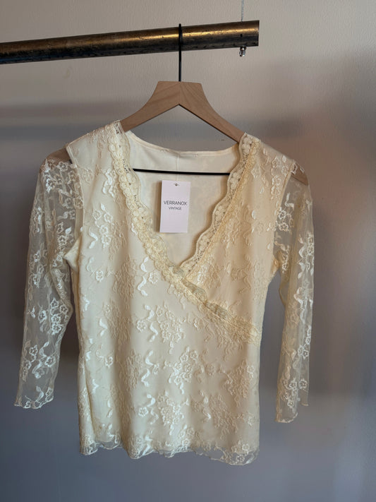 Vintage Cream Lace Blouse