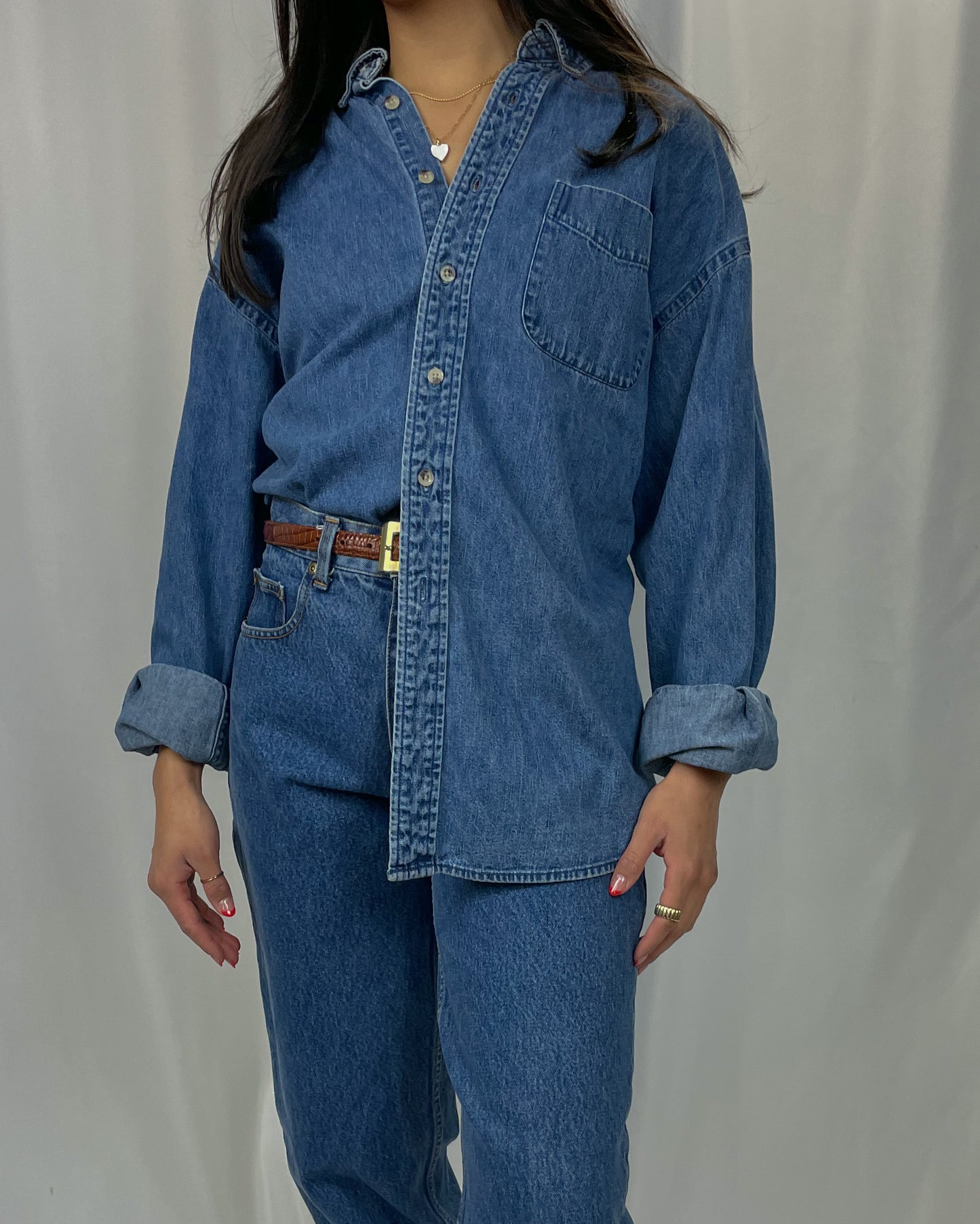 Vintage Oversized Denim Button Down