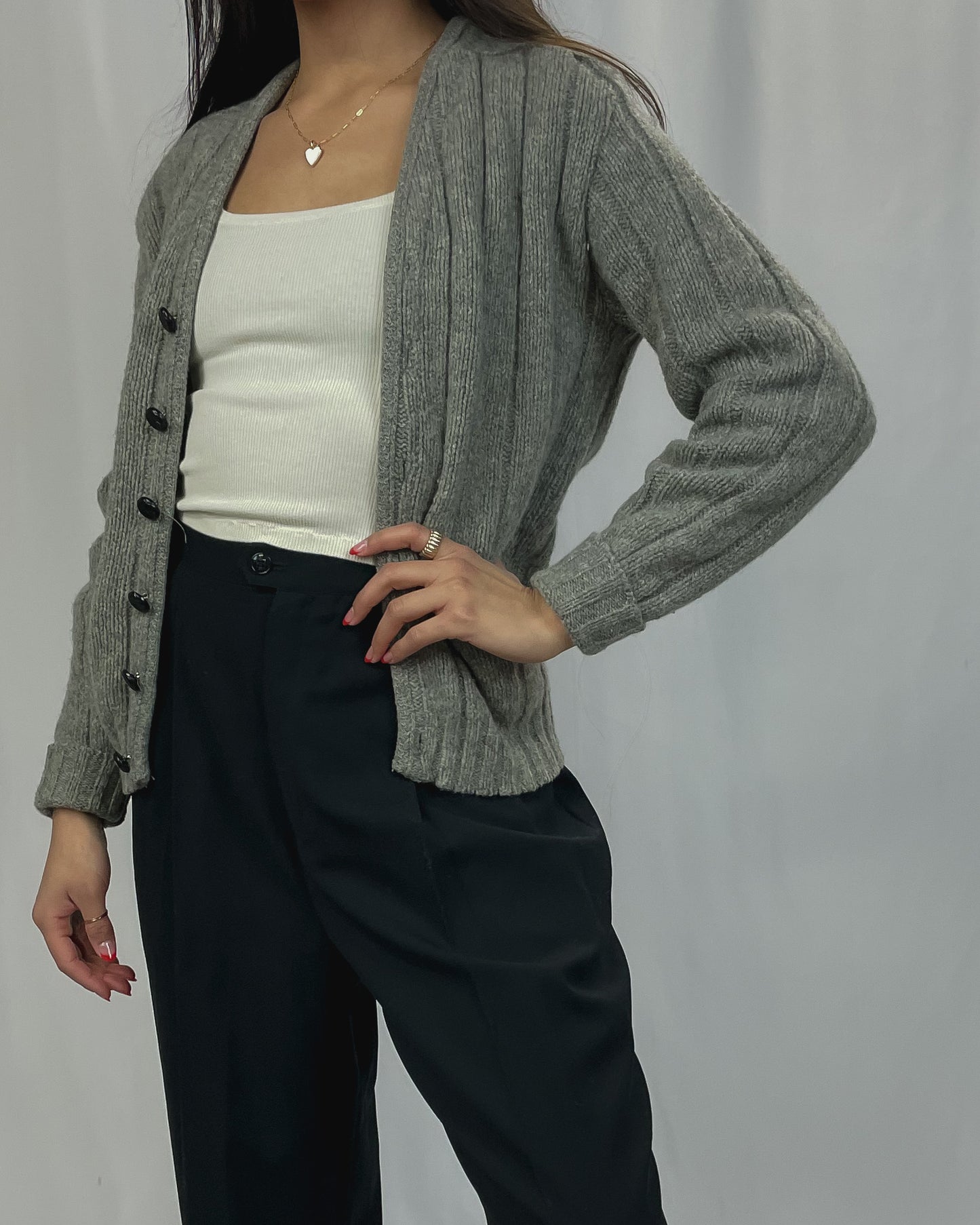 Vintage Pewter Knit Cardigan