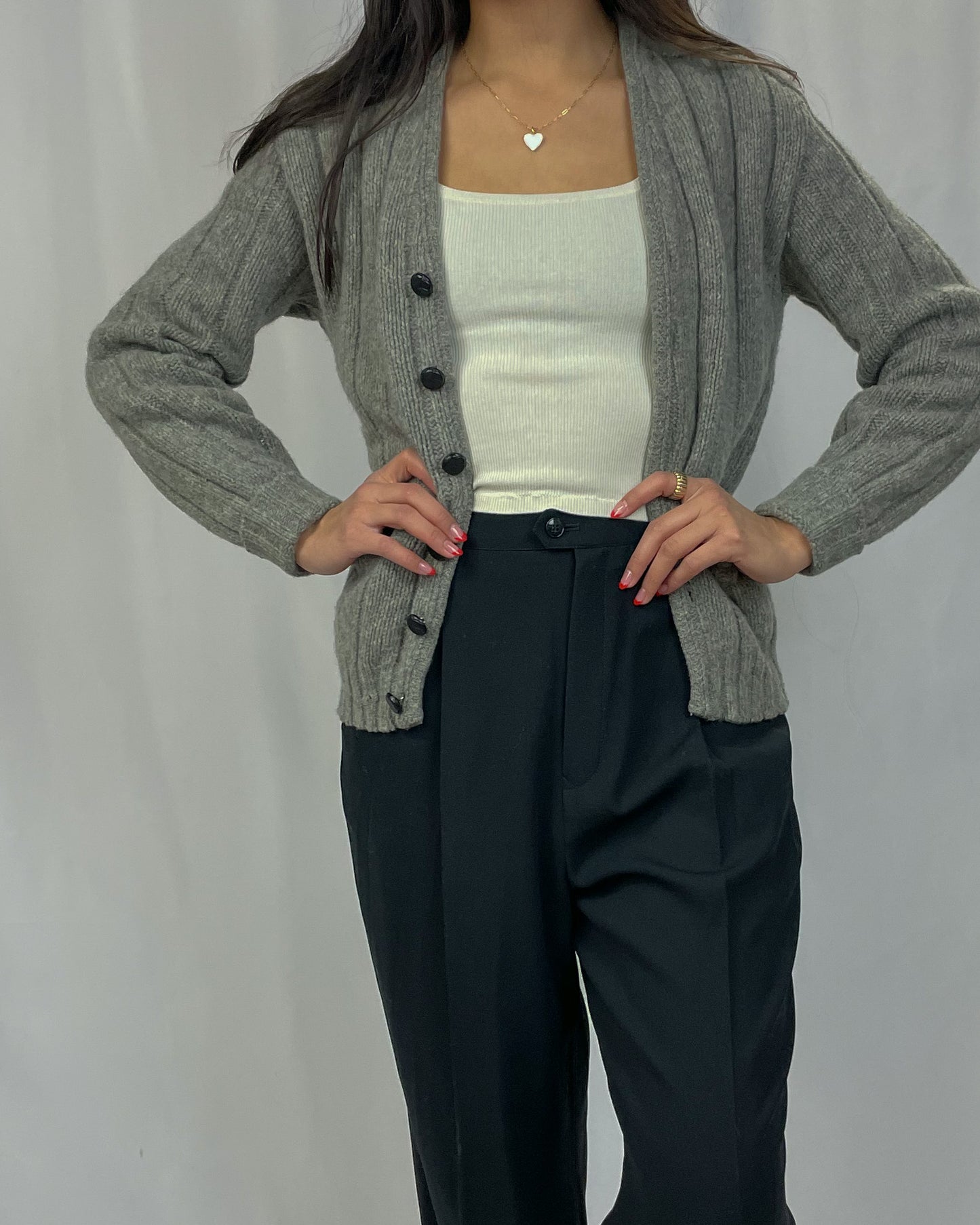 Vintage Pewter Knit Cardigan