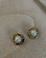 Vintage Givenchy Logo Round Pearl Earrings